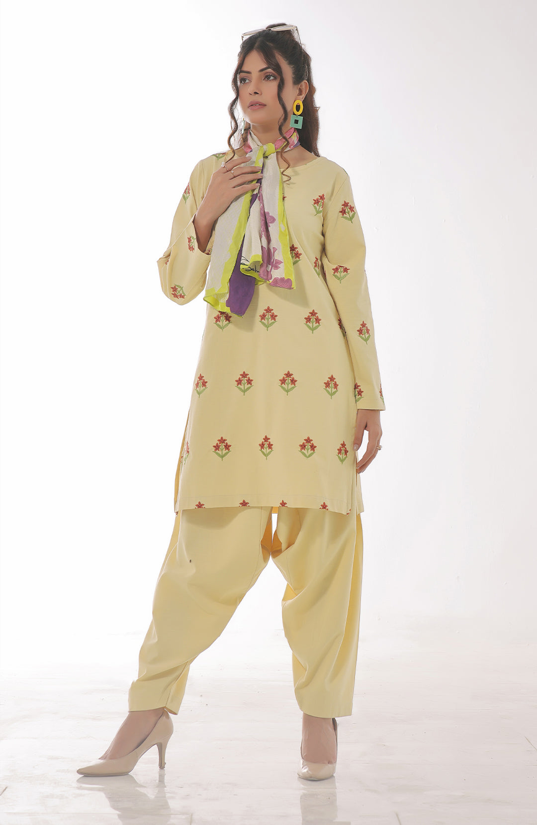 Foxglove | Co-ords Stitched 2PC Khaddar Solid Embroidered