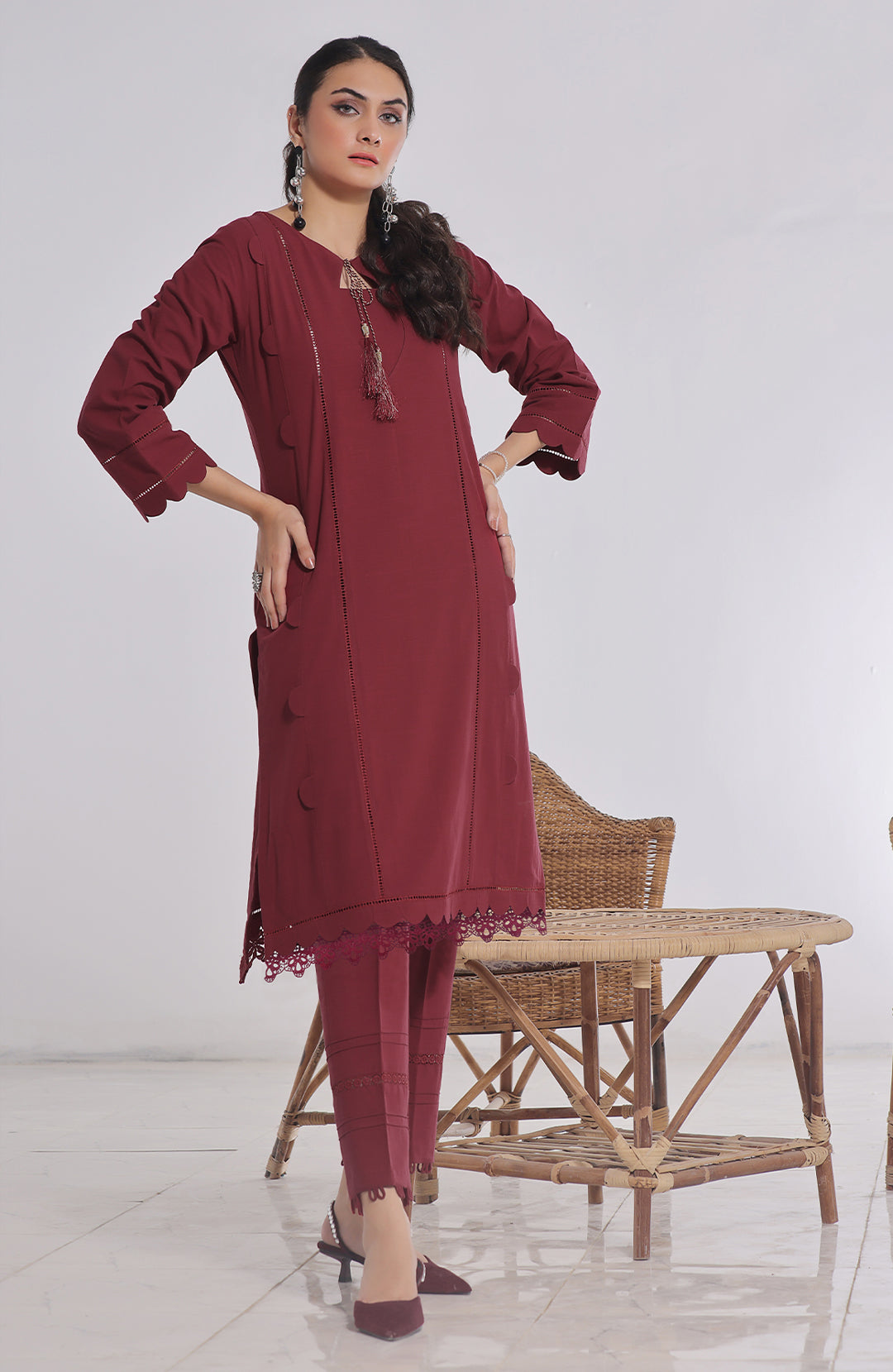 Geranium | Co-ords Stitched 2PC Khaddar Solid