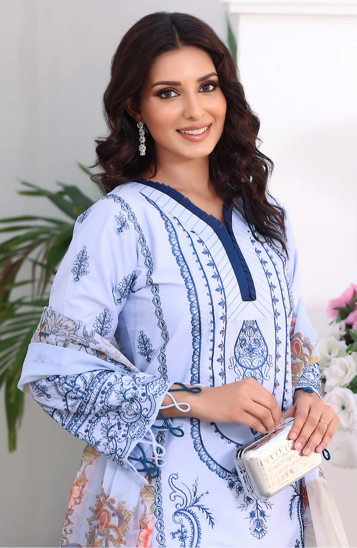 Lotus | Dyed Cotton 3PC Embroidered Luxury Pret