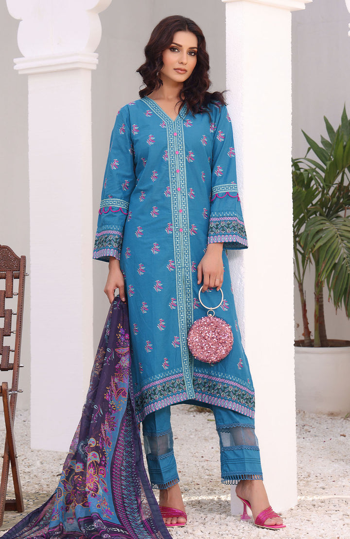 Flutter | Lawn Cotton 3PC Embroidered Luxury Pret