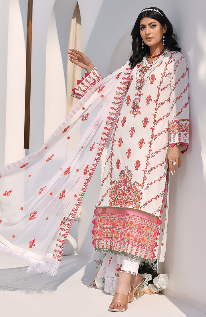 Marigold | 3-Pc Cotton Embroidered Suit