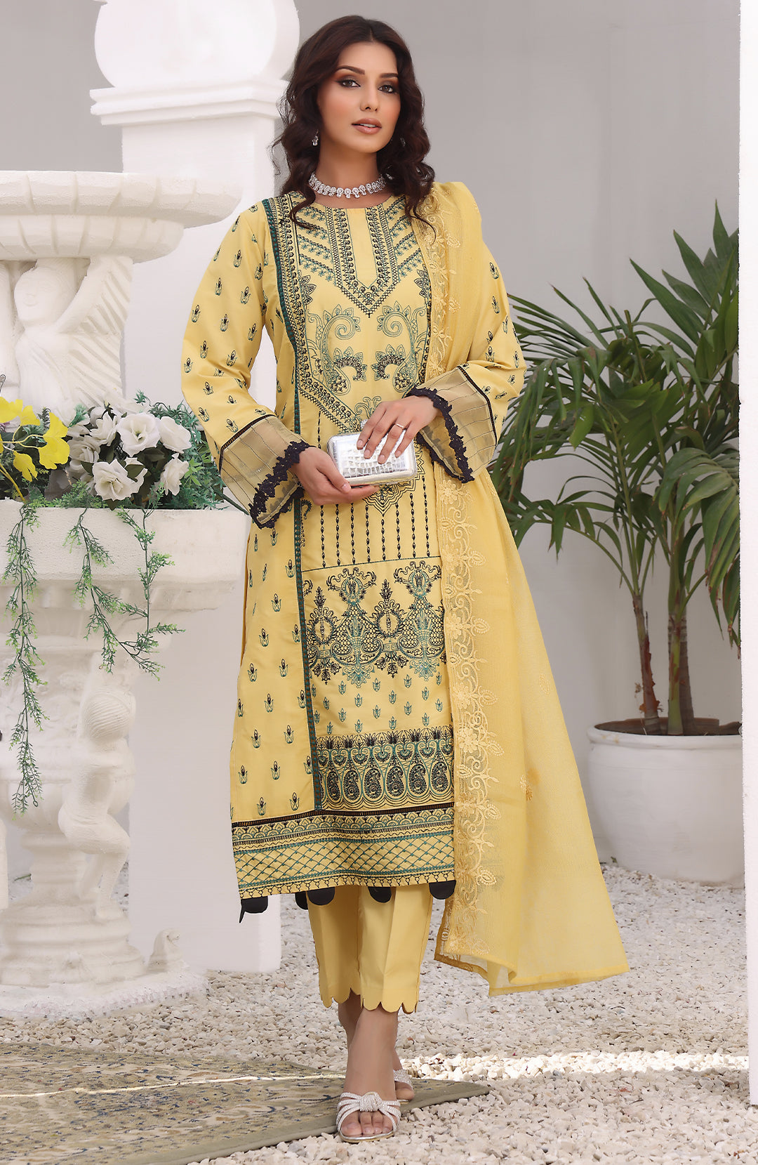 Gem | Dyed Cotton 3PC Embroidered Luxury Pret