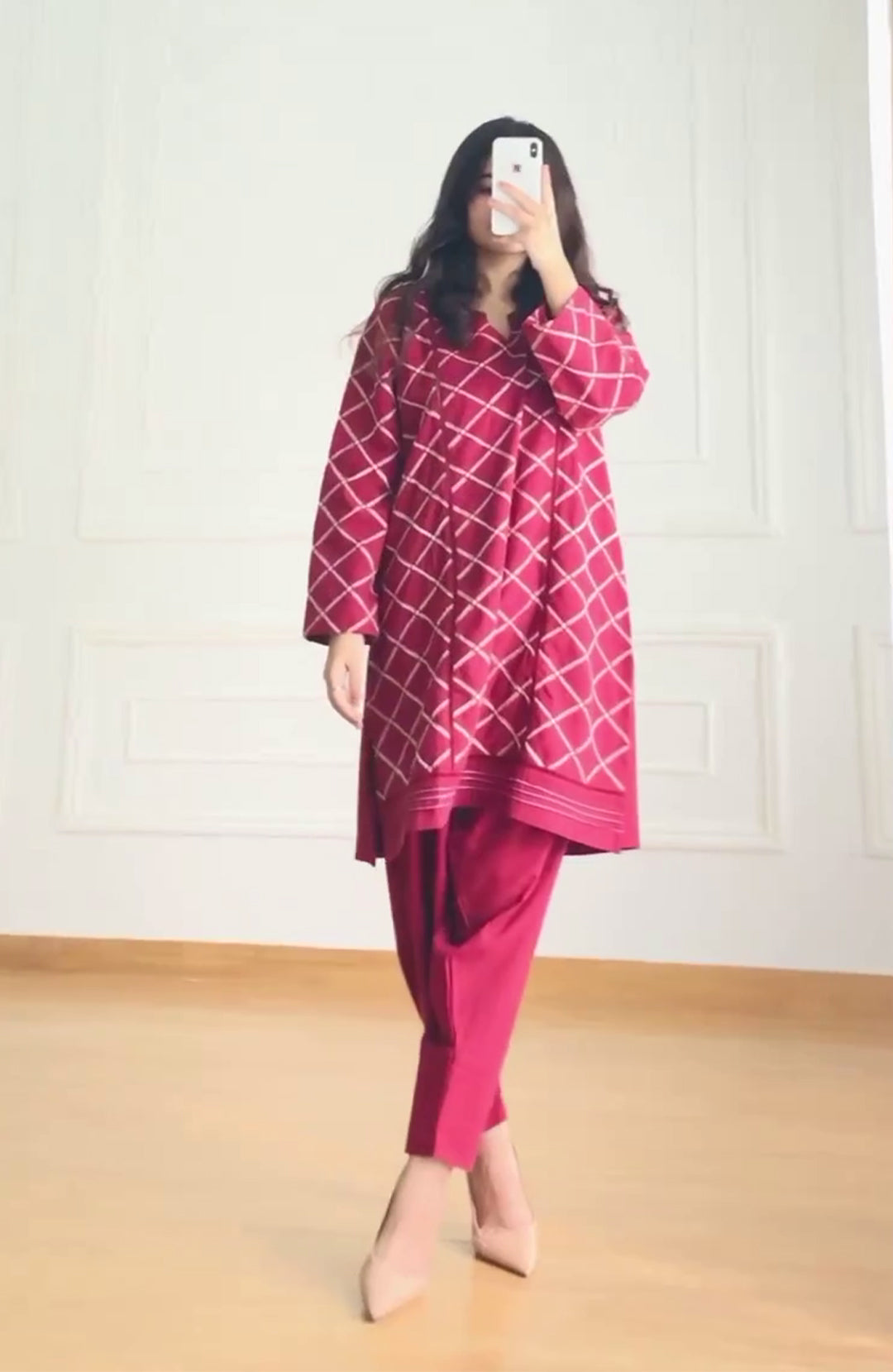 Magnolia | Co-ords Stitched 2PC Khaddar Solid Embroidered