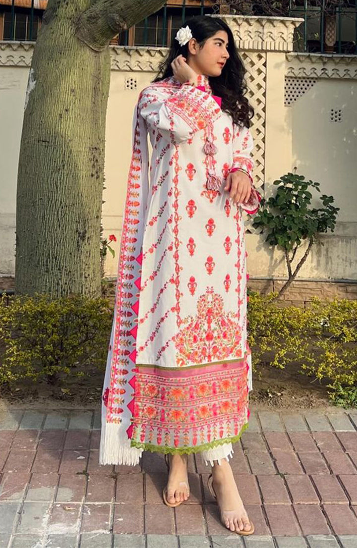 Marigold | 3-Pc Cotton Embroidered Suit