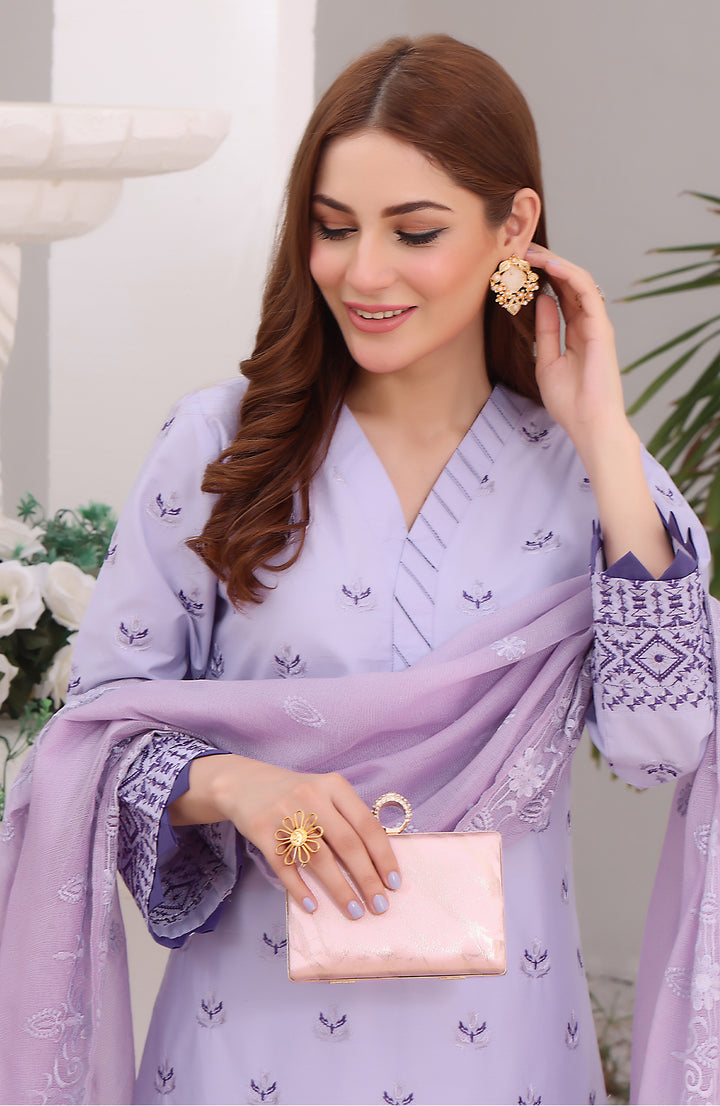 Bliss | Dyed Cotton 3PC Embroidered Luxury Pret