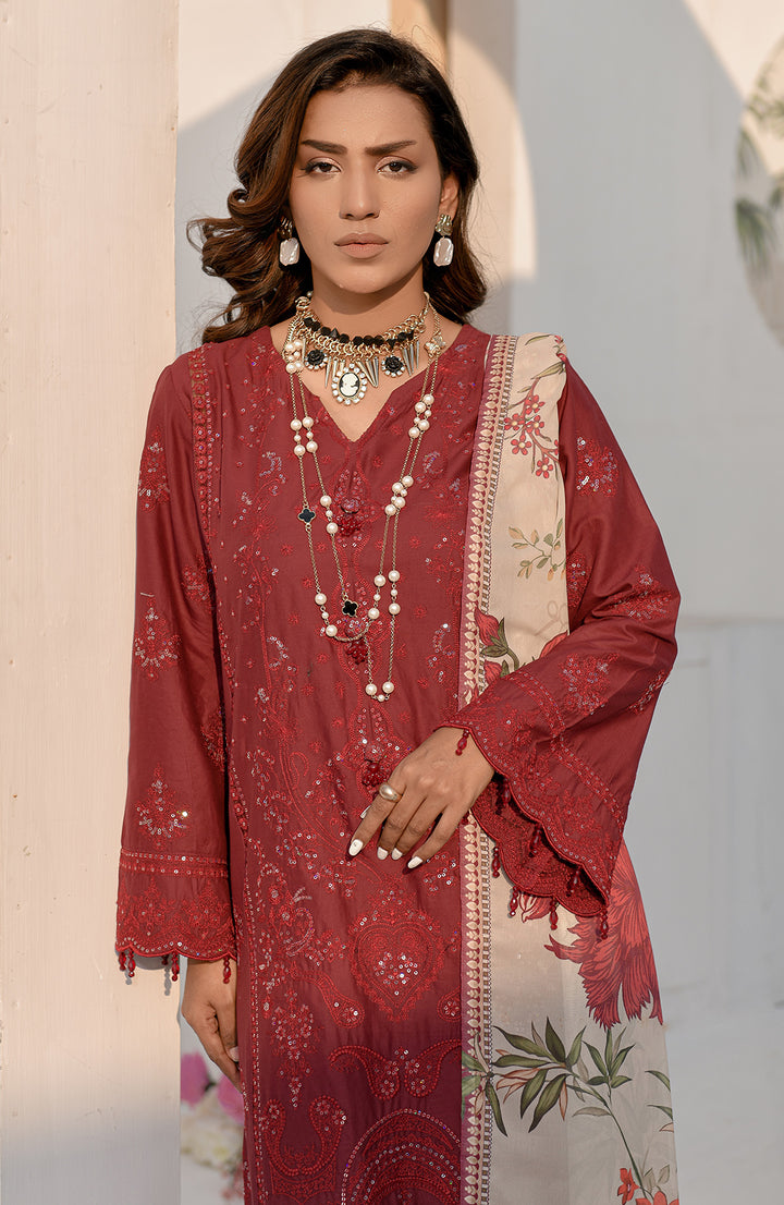 Radiant Rose | 3-Pc Lawn Embroidered Suit