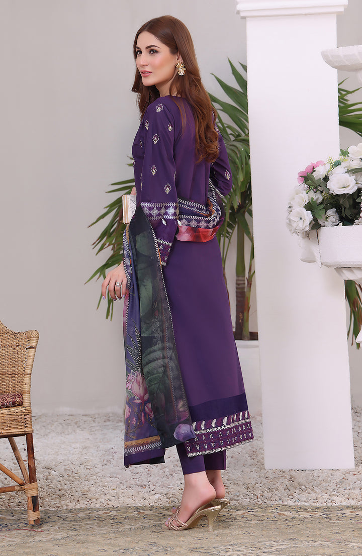Aster | 3-Pc Stitched Lawn Embroidered Suit