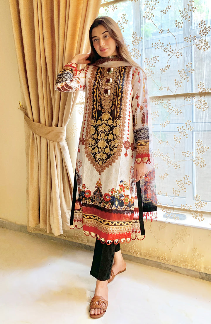 Blossom | Embroidered Printed Lawn 3PC Luxury Pret
