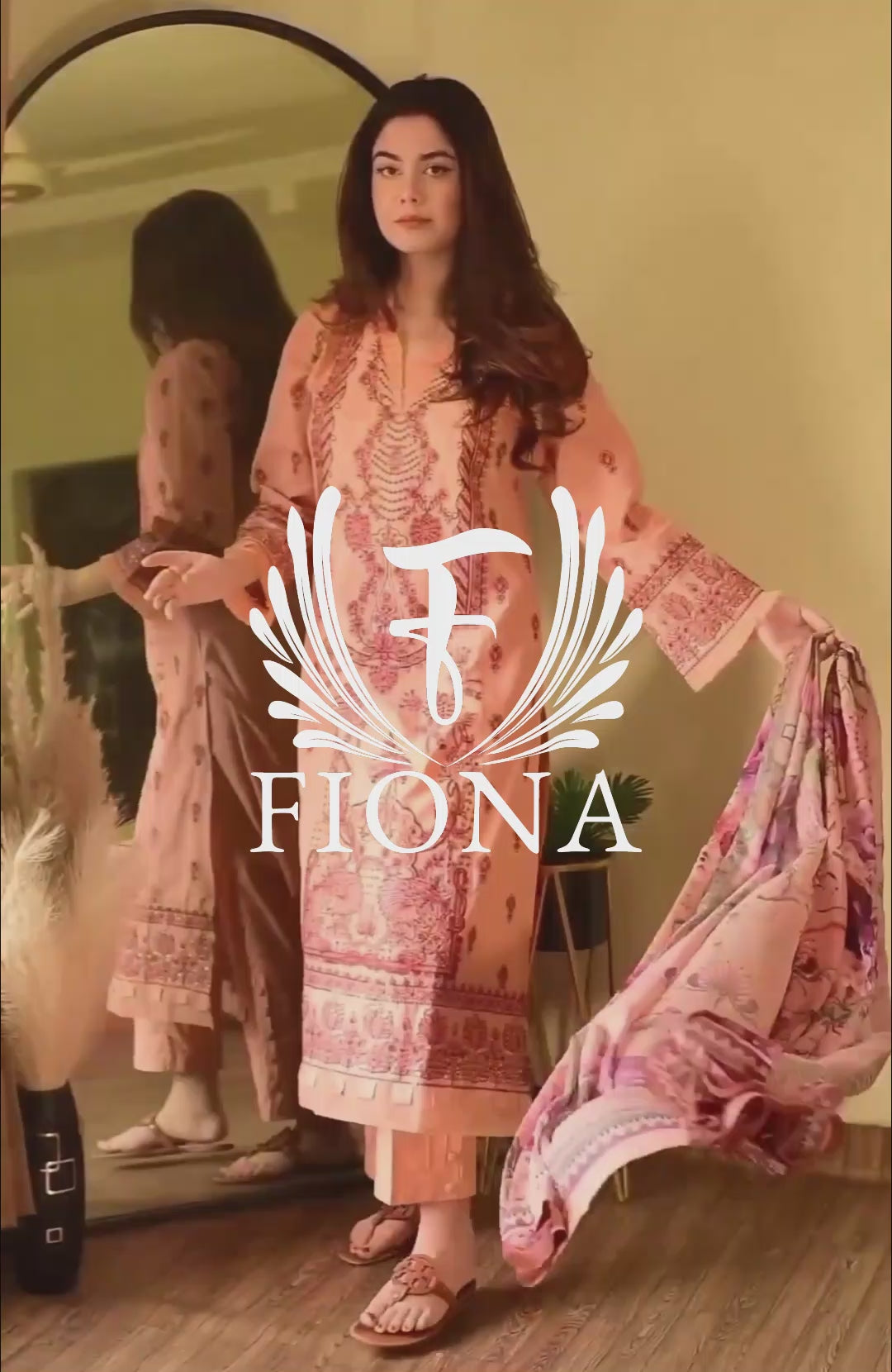 Blush | Luxury Stitched 3PC Embroidered Cotton Shirt with Printed Milky-Silk Dupatta