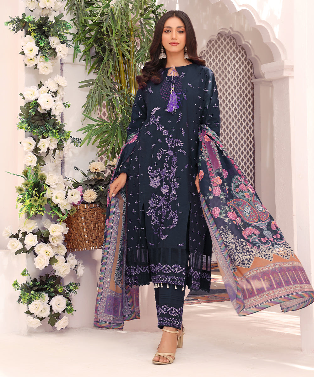 Rufescent | Dyed Cotton 3PC Embroidered Luxury Pret