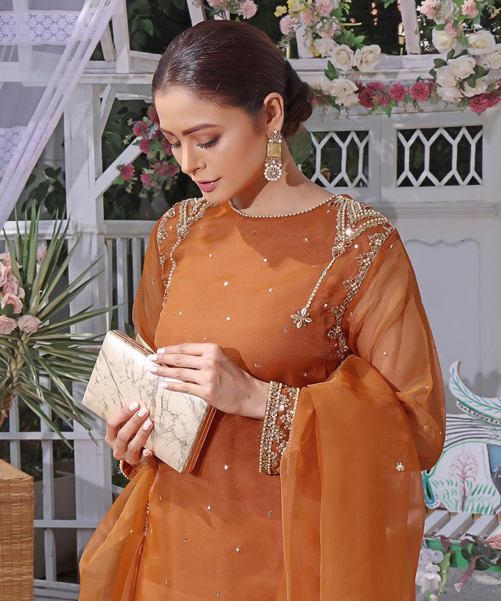 Butter cup | Formals Chiffon Stitched 3 Pc - Fiona