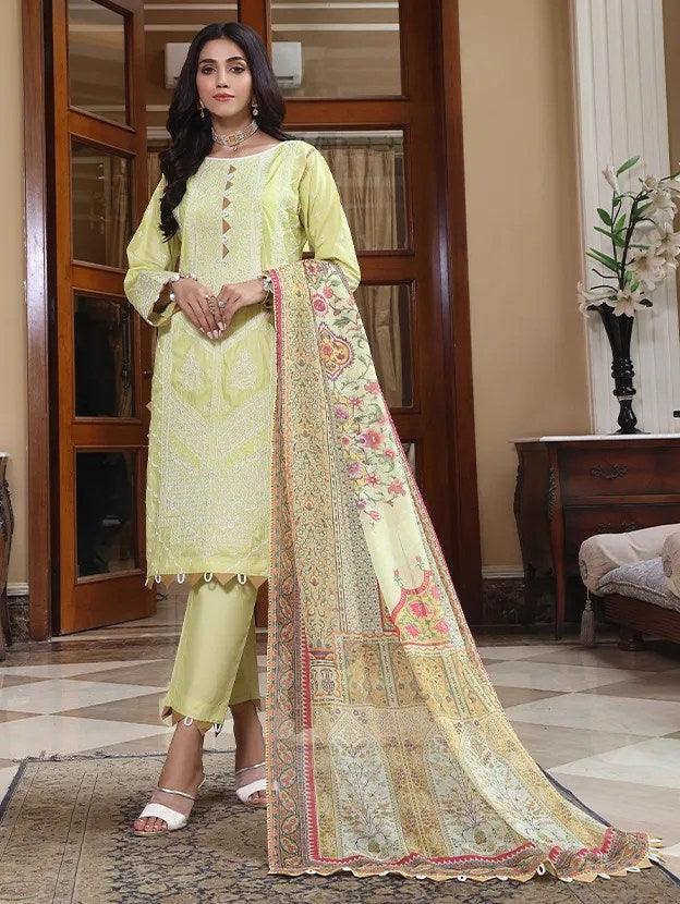 Luxury Pret Embroidered Yellow - Fiona